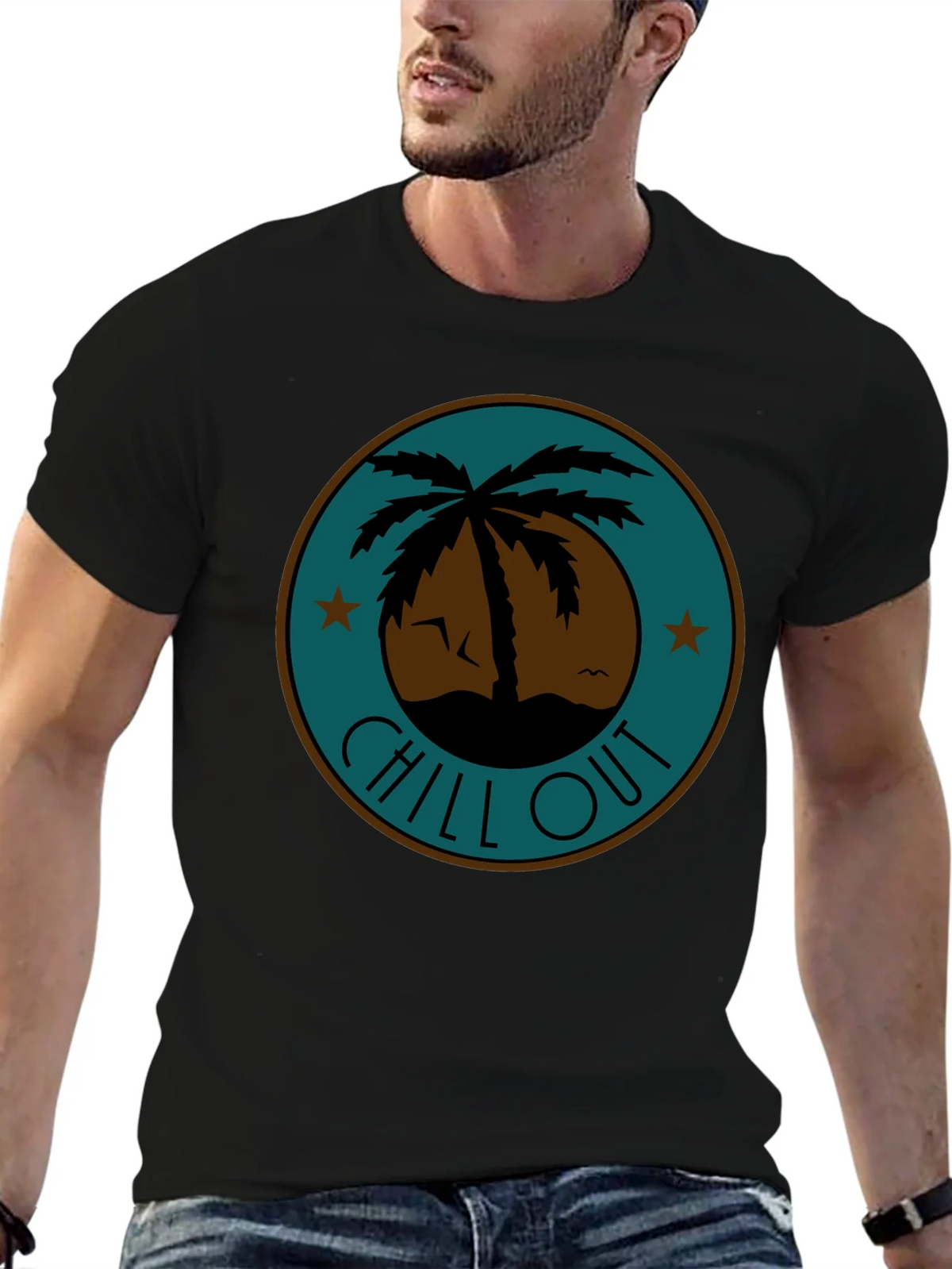 Chill Out Palm Tree Graphic Tee - Relaxed Fit product image 6