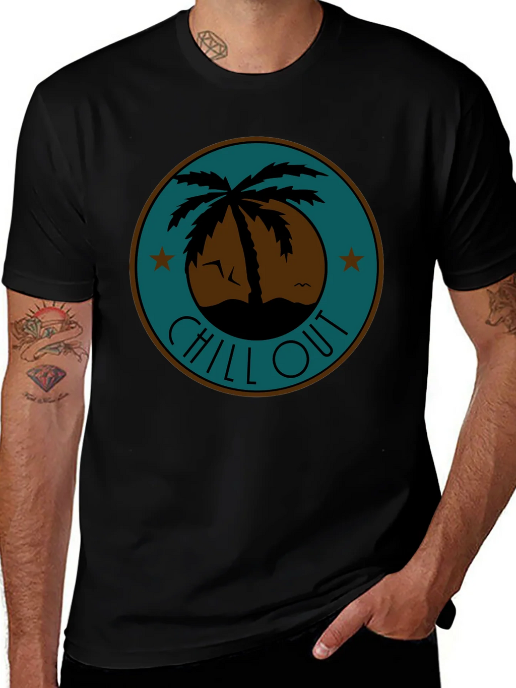 Chill Out Palm Tree Graphic Tee - Relaxed Fit product image 1