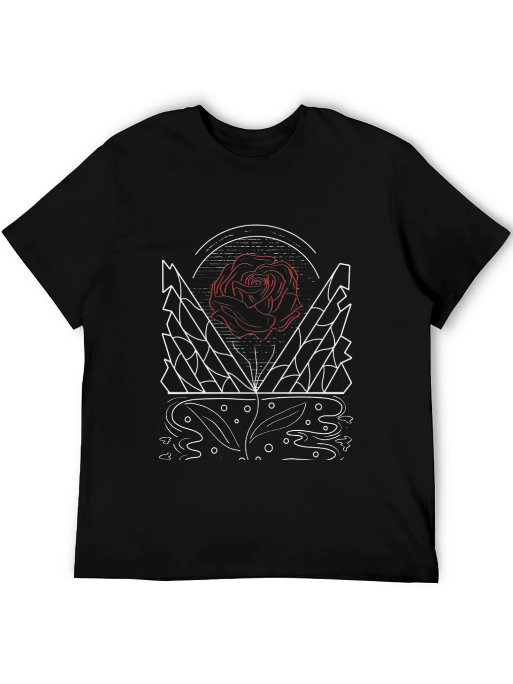 Abstract Rose Graphic Black T-Shirt product image 4