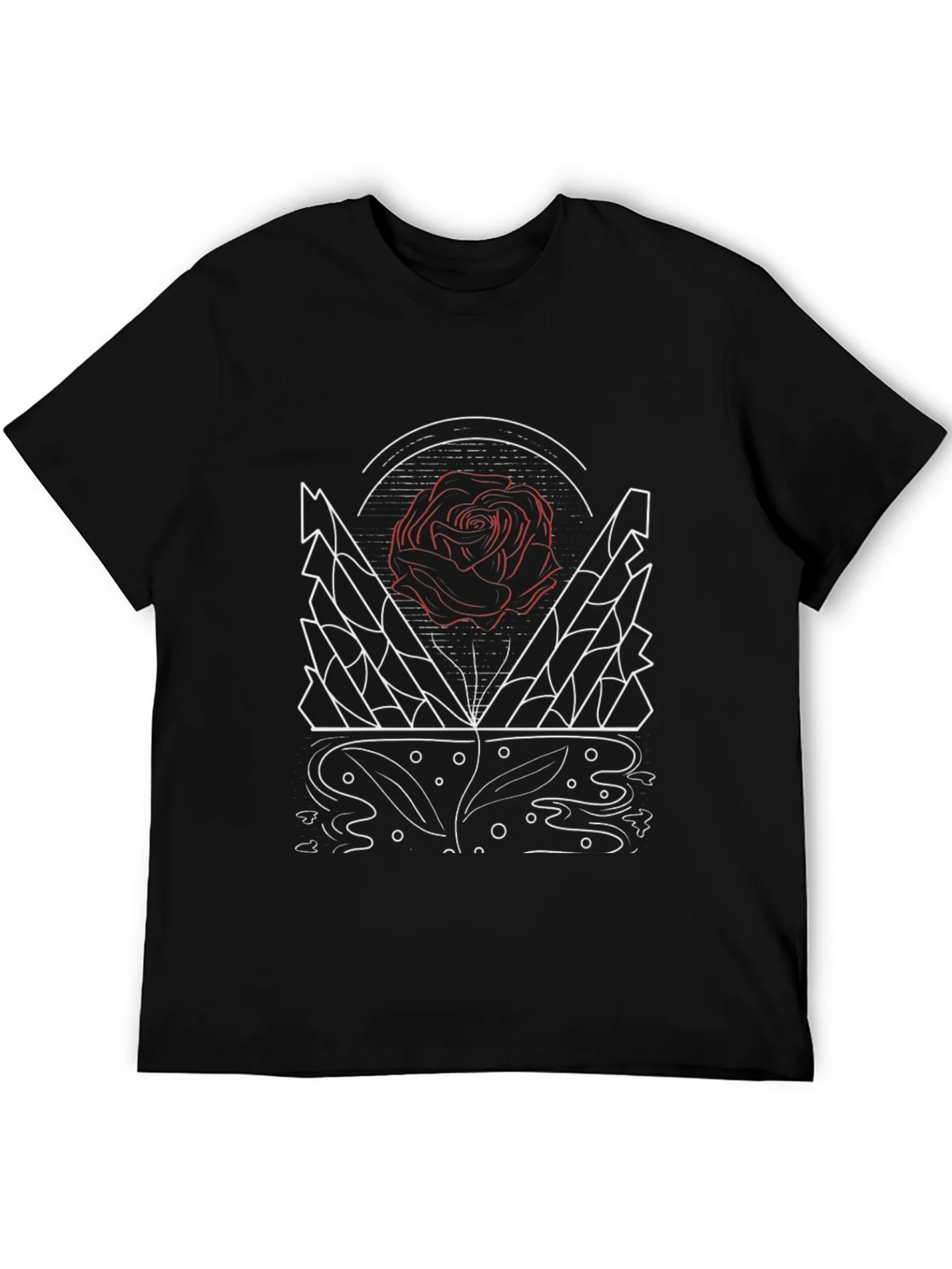 Abstract Rose Graphic Black T-Shirt product image 4