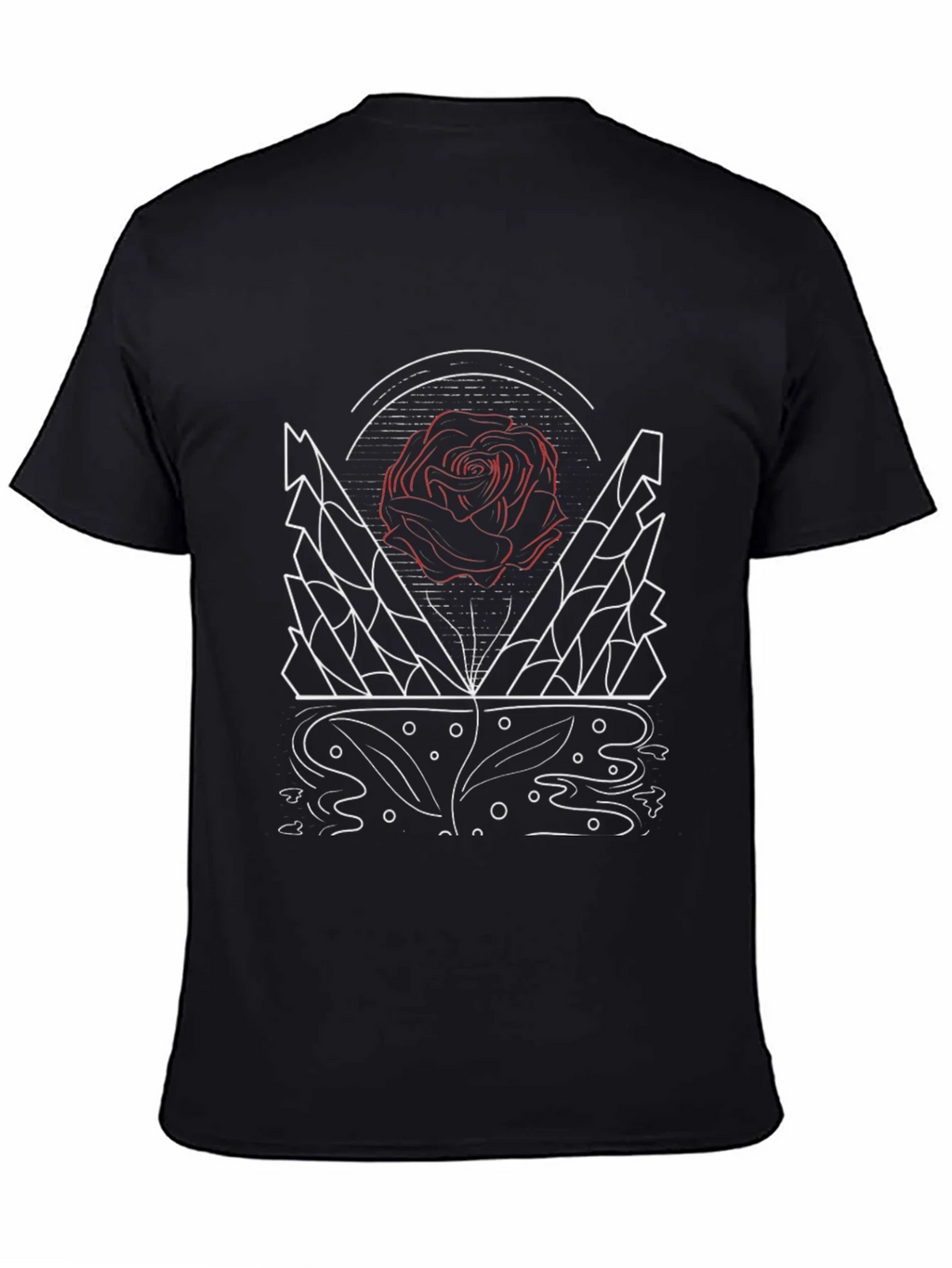 Abstract Rose Graphic Black T-Shirt product image 3