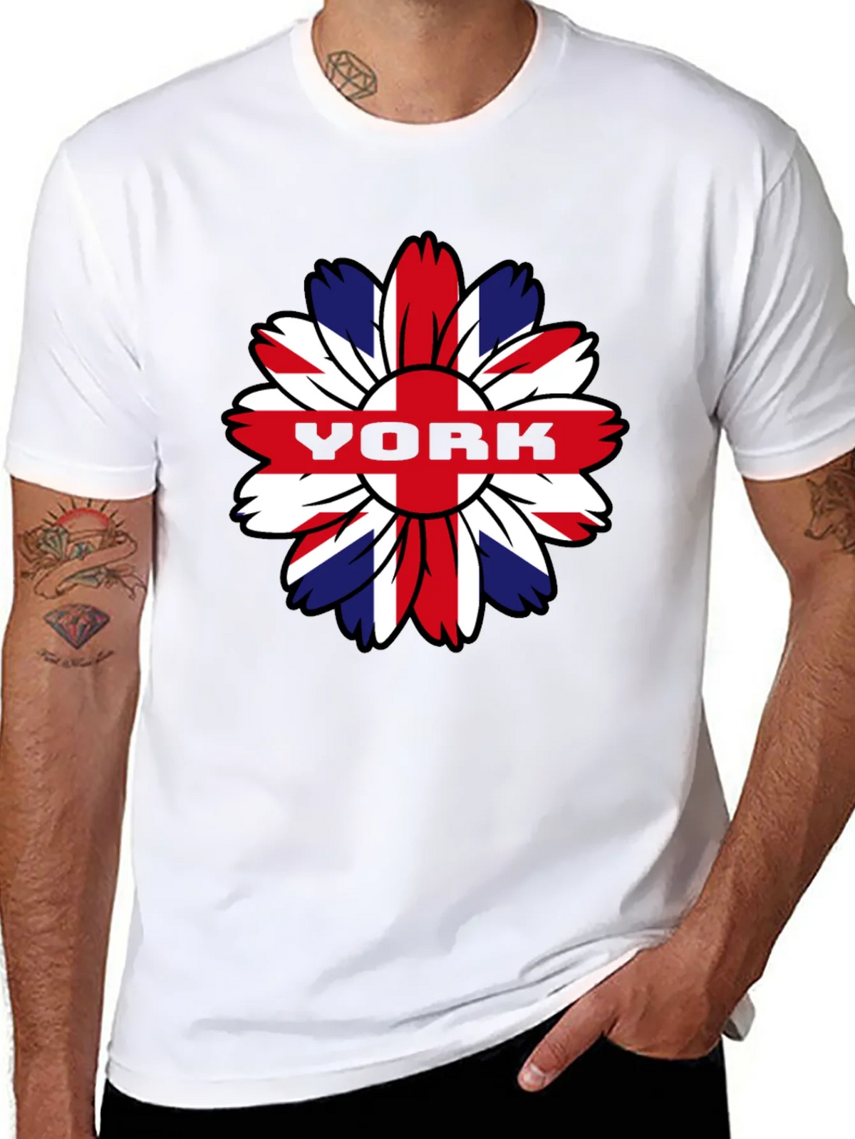 York Flower Graphic T-Shirt - Union Jack Style product image 2