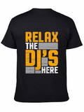 Relax The DJs Here Black Graphic Tee product image 1