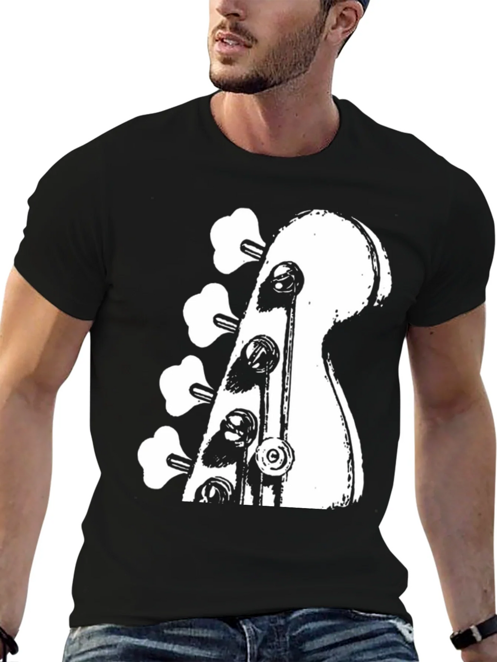 Bass Guitar Headstock Graphic T-Shirt product image 6