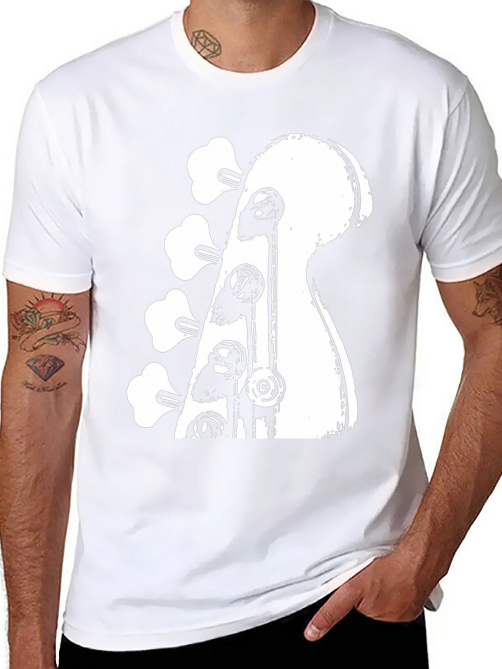 Bass Guitar Headstock Graphic T-Shirt product image 7