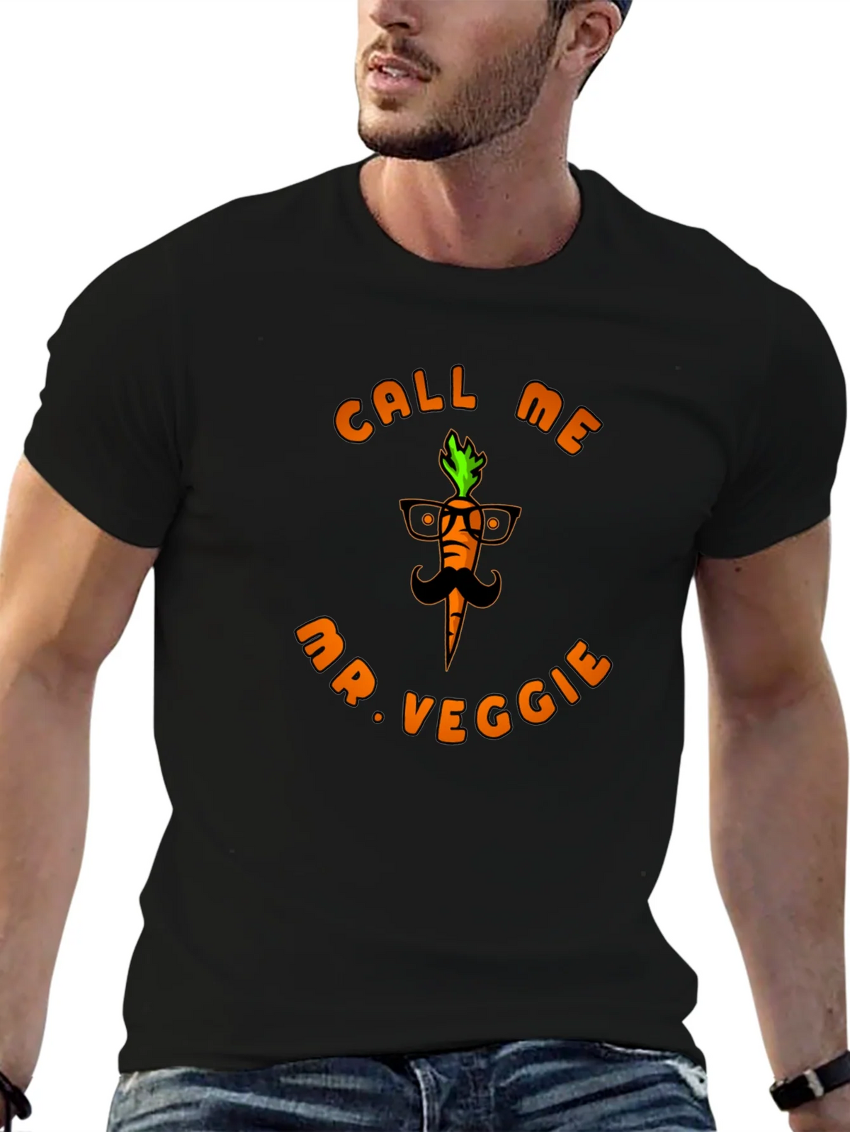 Call Me Mr. Veggie Black T-Shirt product image 6