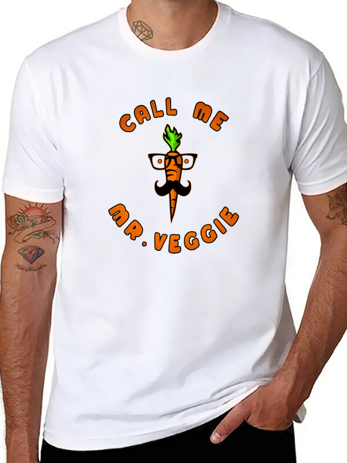 Call Me Mr. Veggie Black T-Shirt product image 7