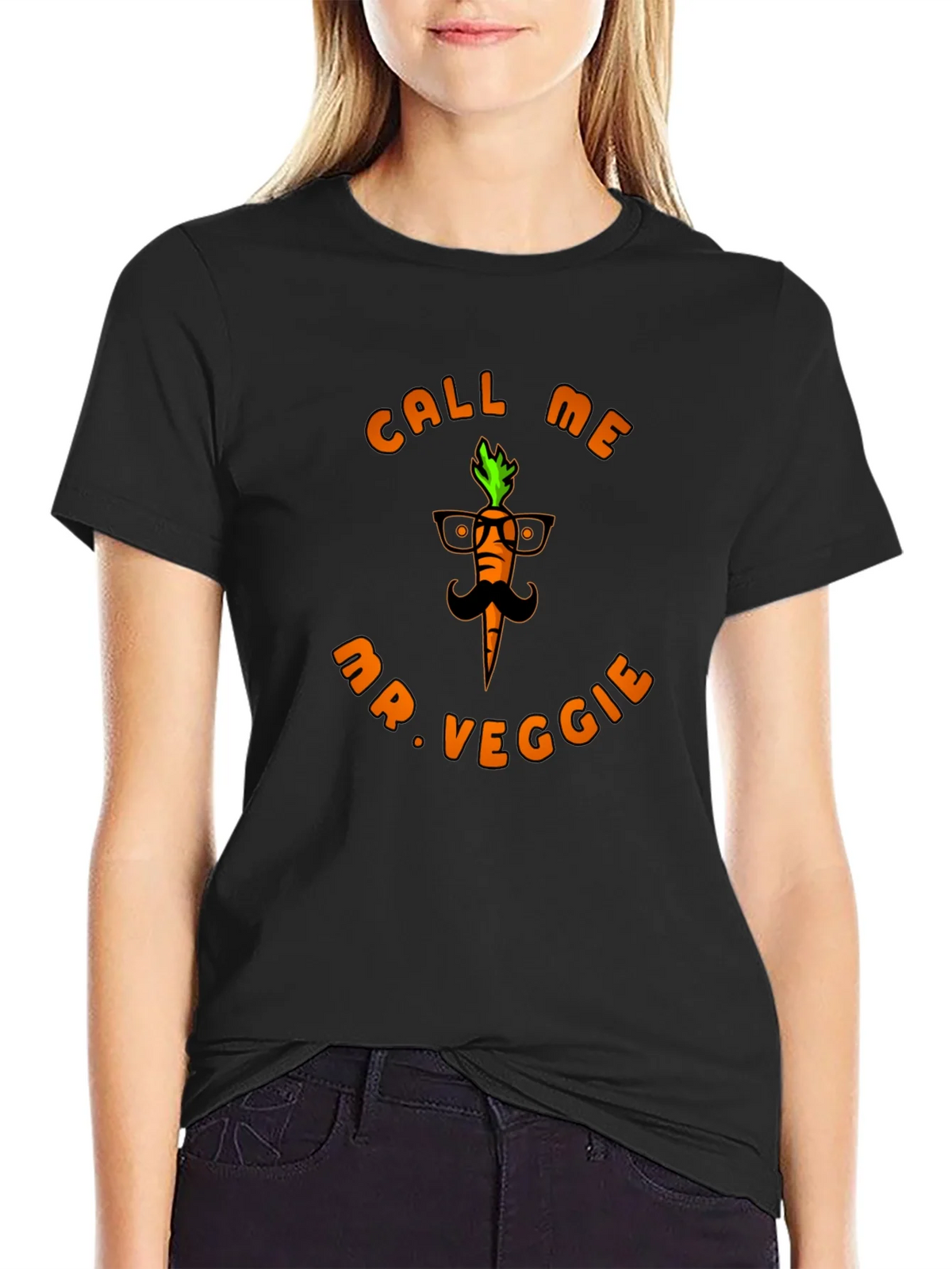 Call Me Mr. Veggie Black T-Shirt product image 2