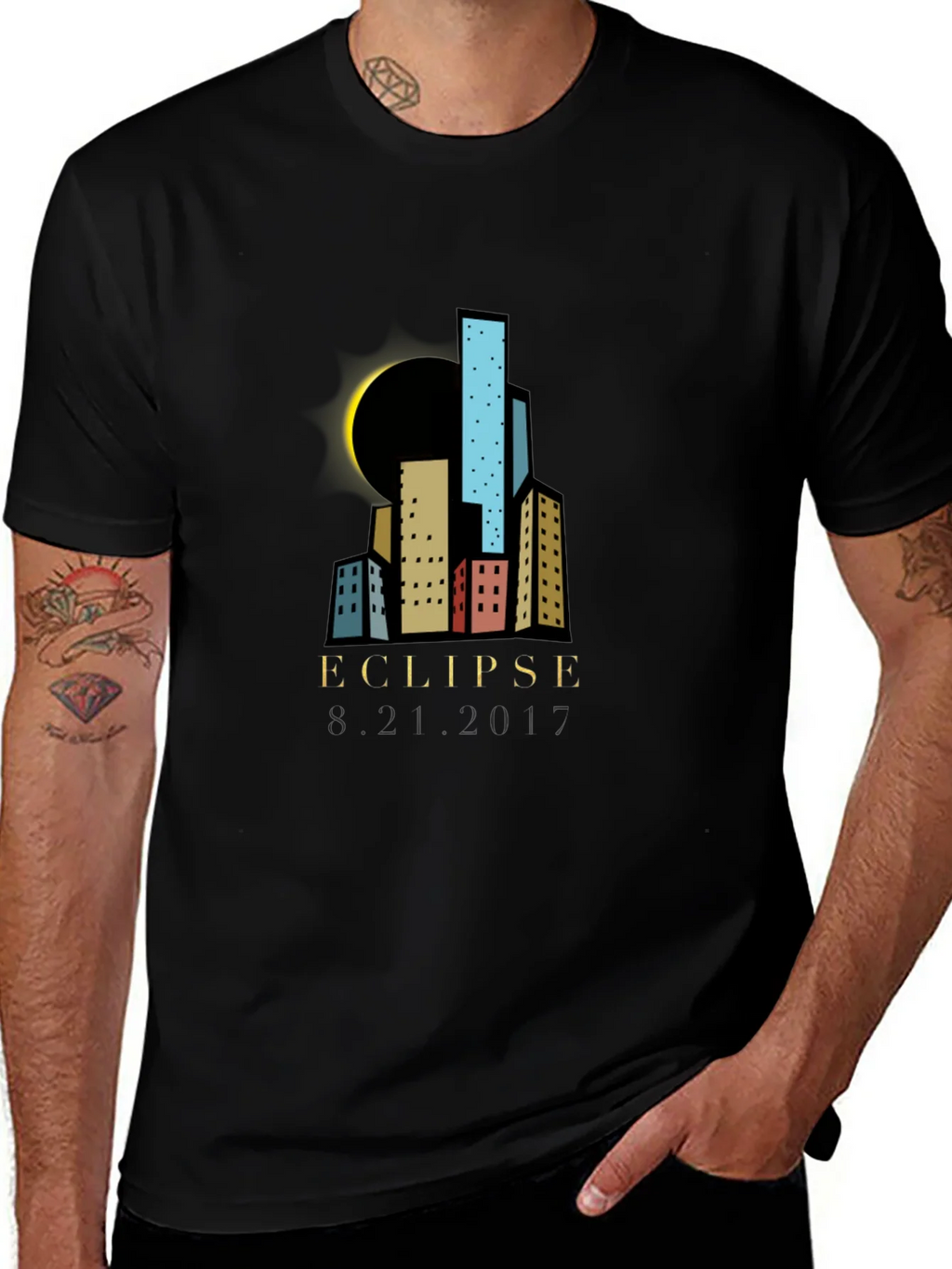 Eclipse Cityscape Graphic T-Shirt - Black product image 1