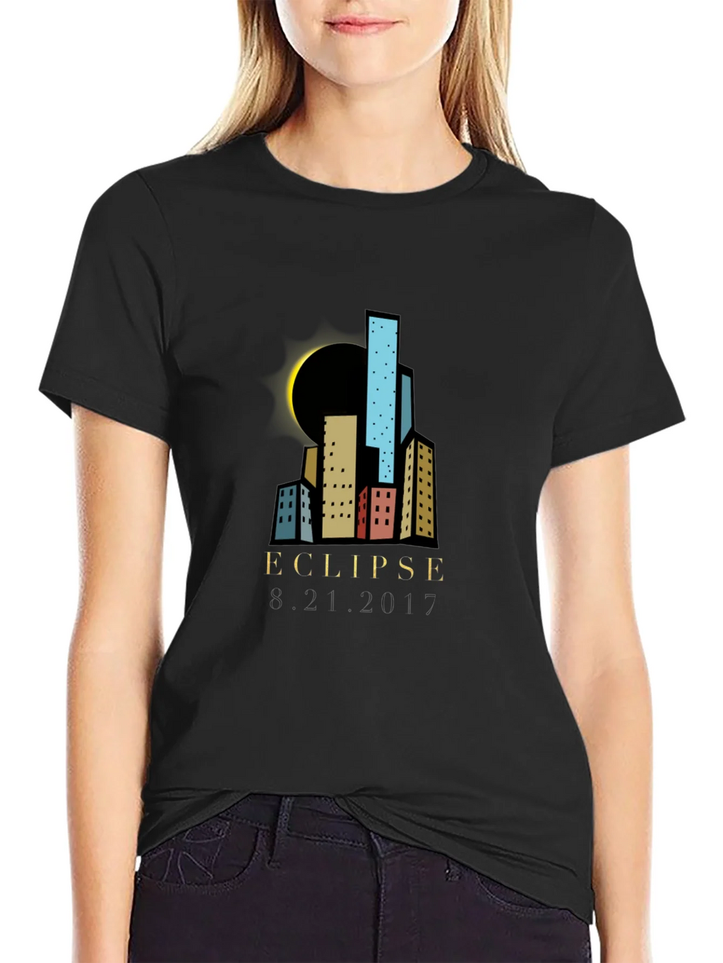 Eclipse Cityscape Graphic T-Shirt - Black product image 2