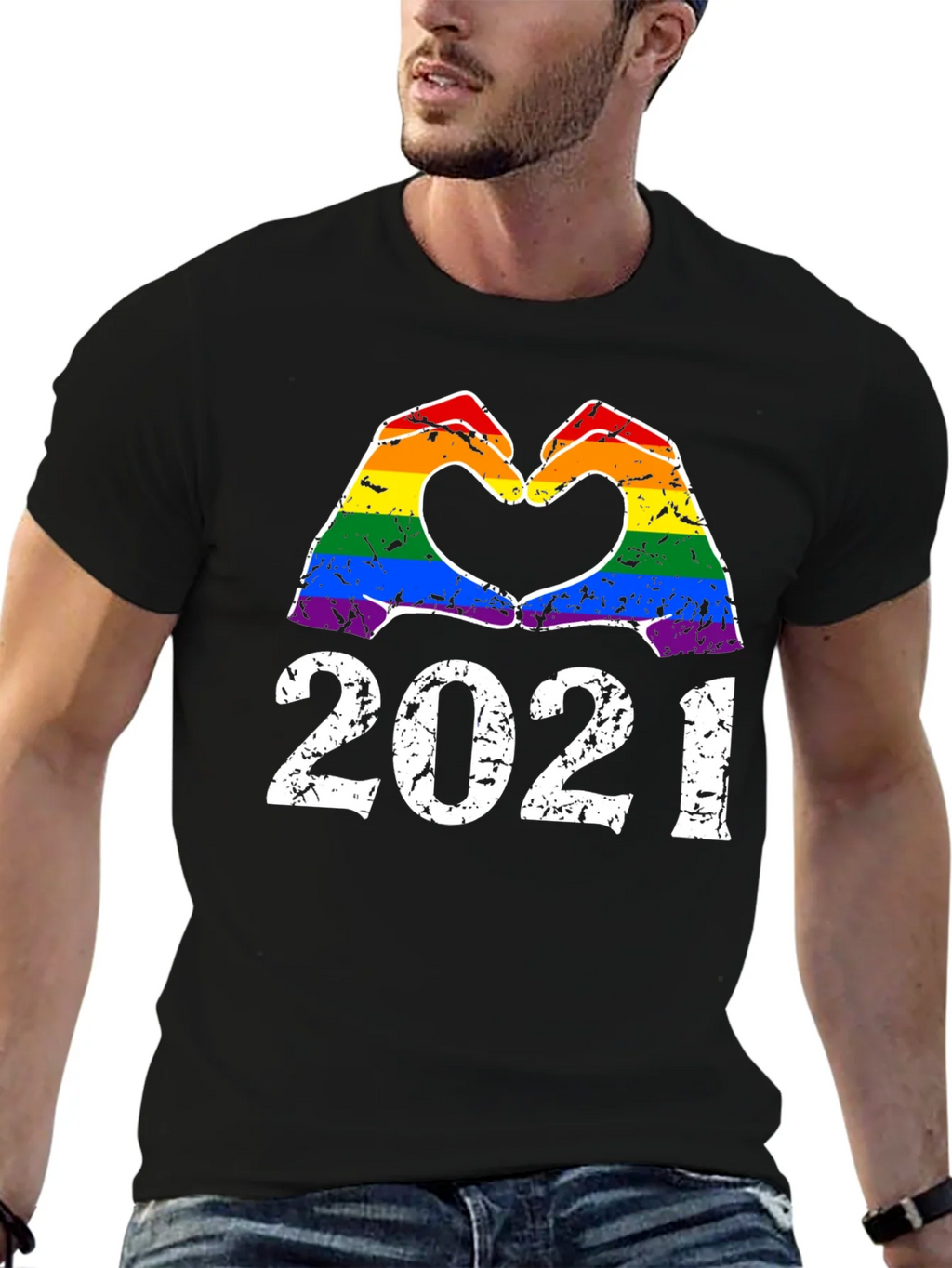 LGBT 2021 Heart Hands Pride T-Shirt product image 3