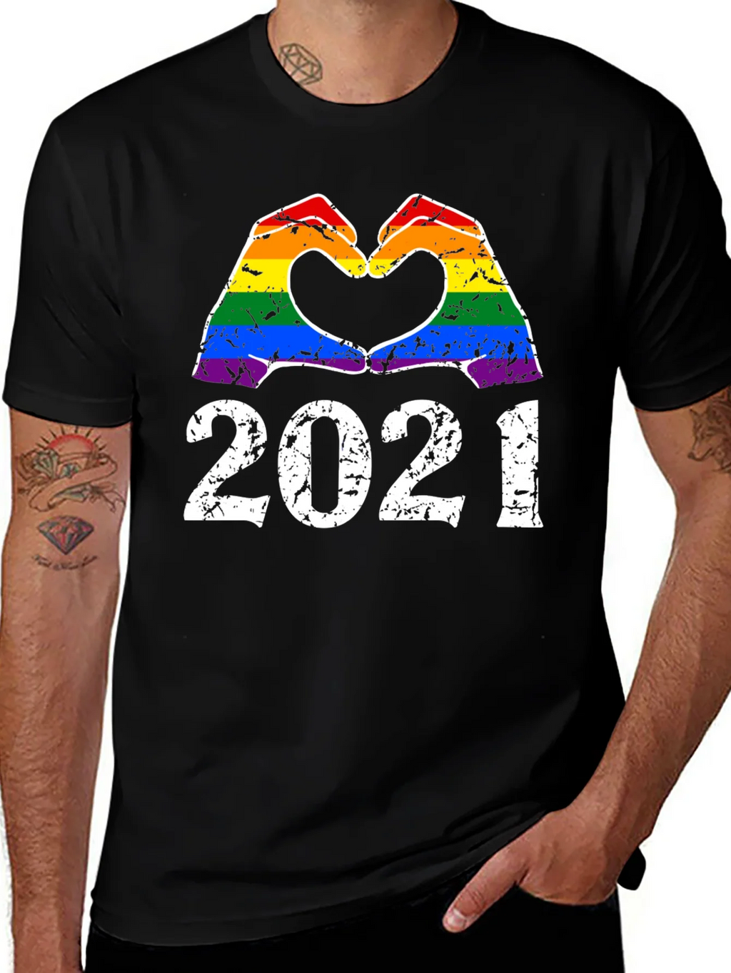 LGBT 2021 Heart Hands Pride T-Shirt product image 1