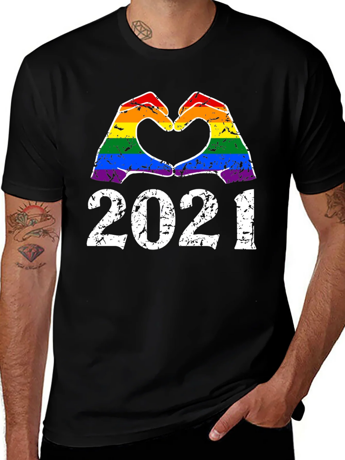 LGBT 2021 Heart Hands Pride T-Shirt product image 1