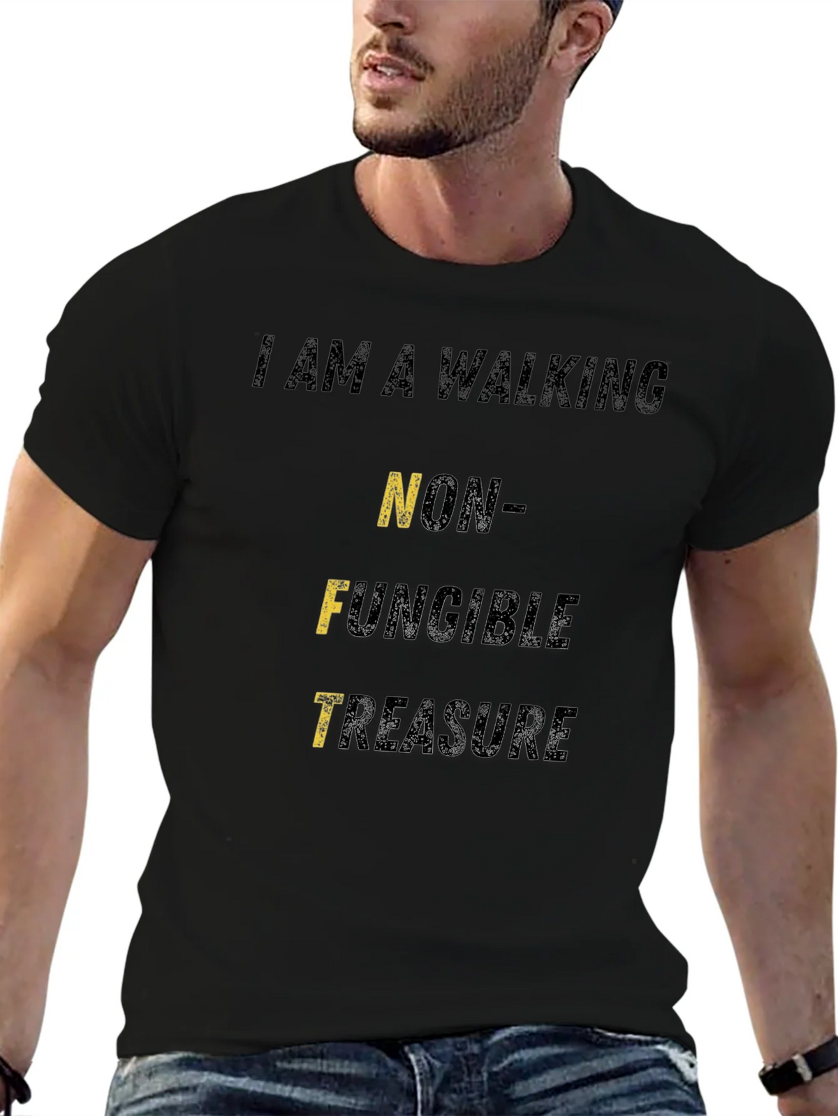 Walking NFT Treasure Black Graphic T-Shirt product image 6
