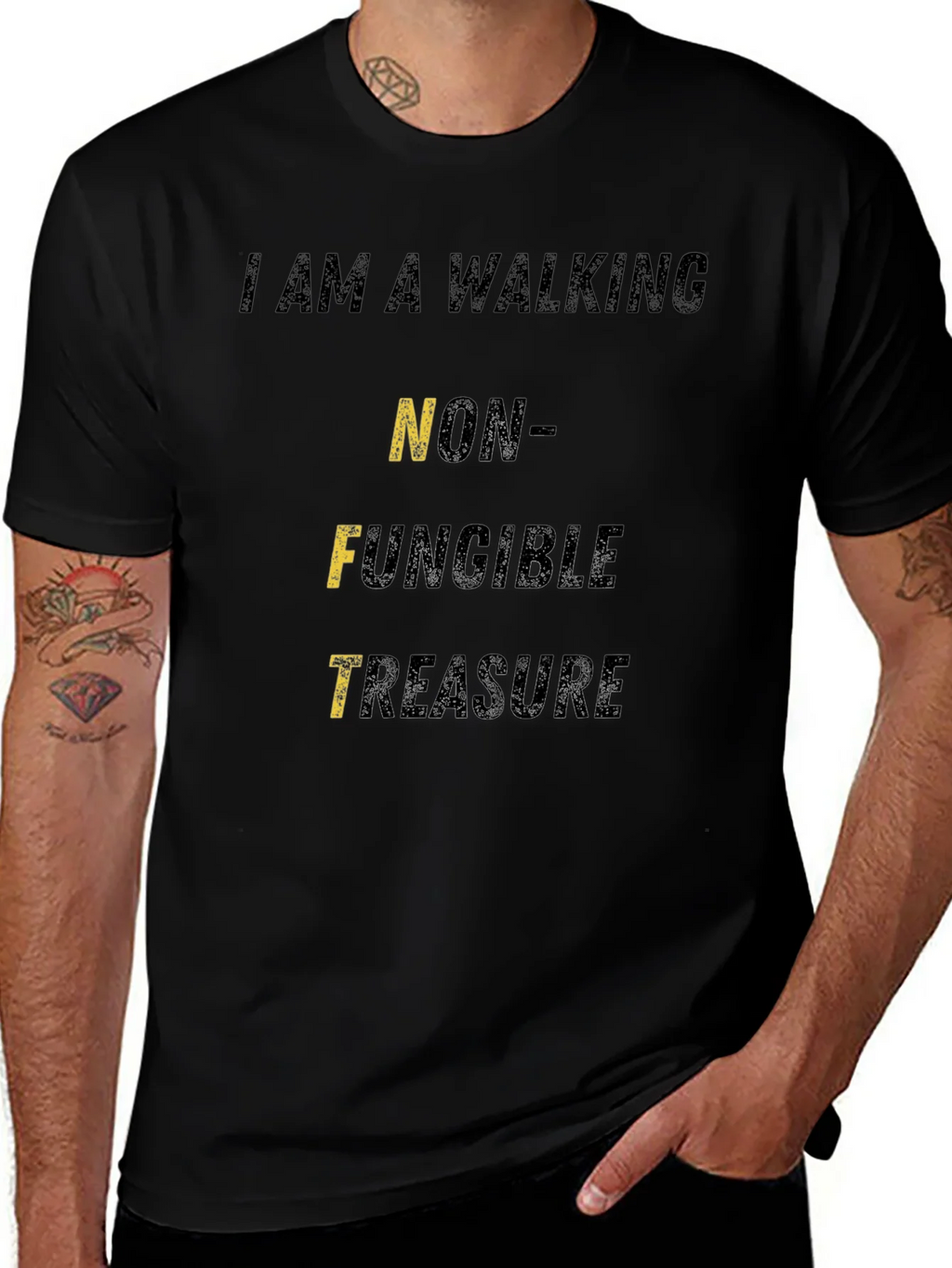 Walking NFT Treasure Black Graphic T-Shirt product image 1