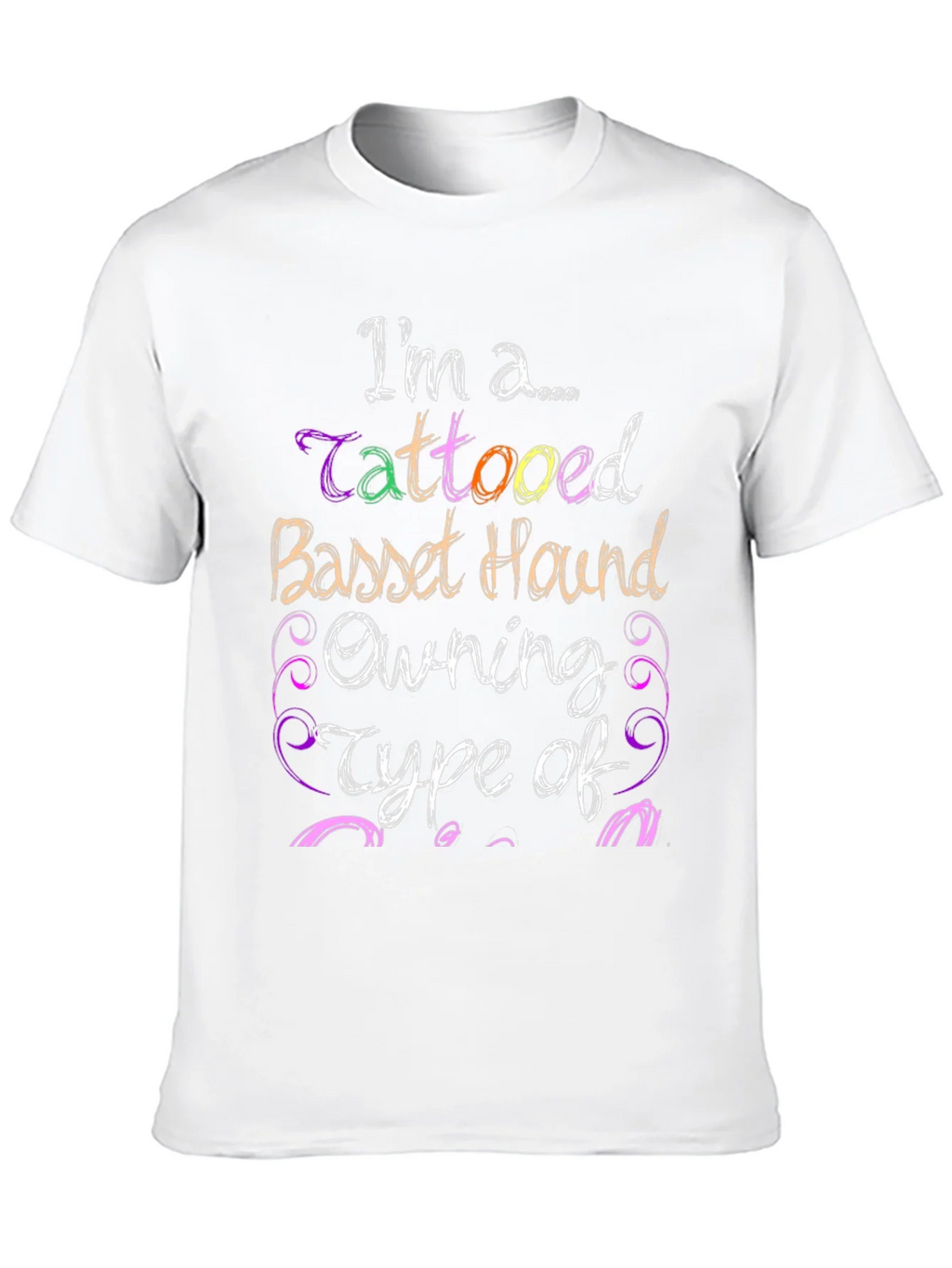 Tattooed Basset Hound Owner Black Graphic Tee product image 8