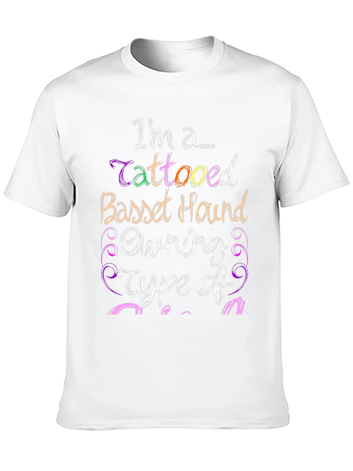 Tattooed Basset Hound Owner Black Graphic Tee product image 8