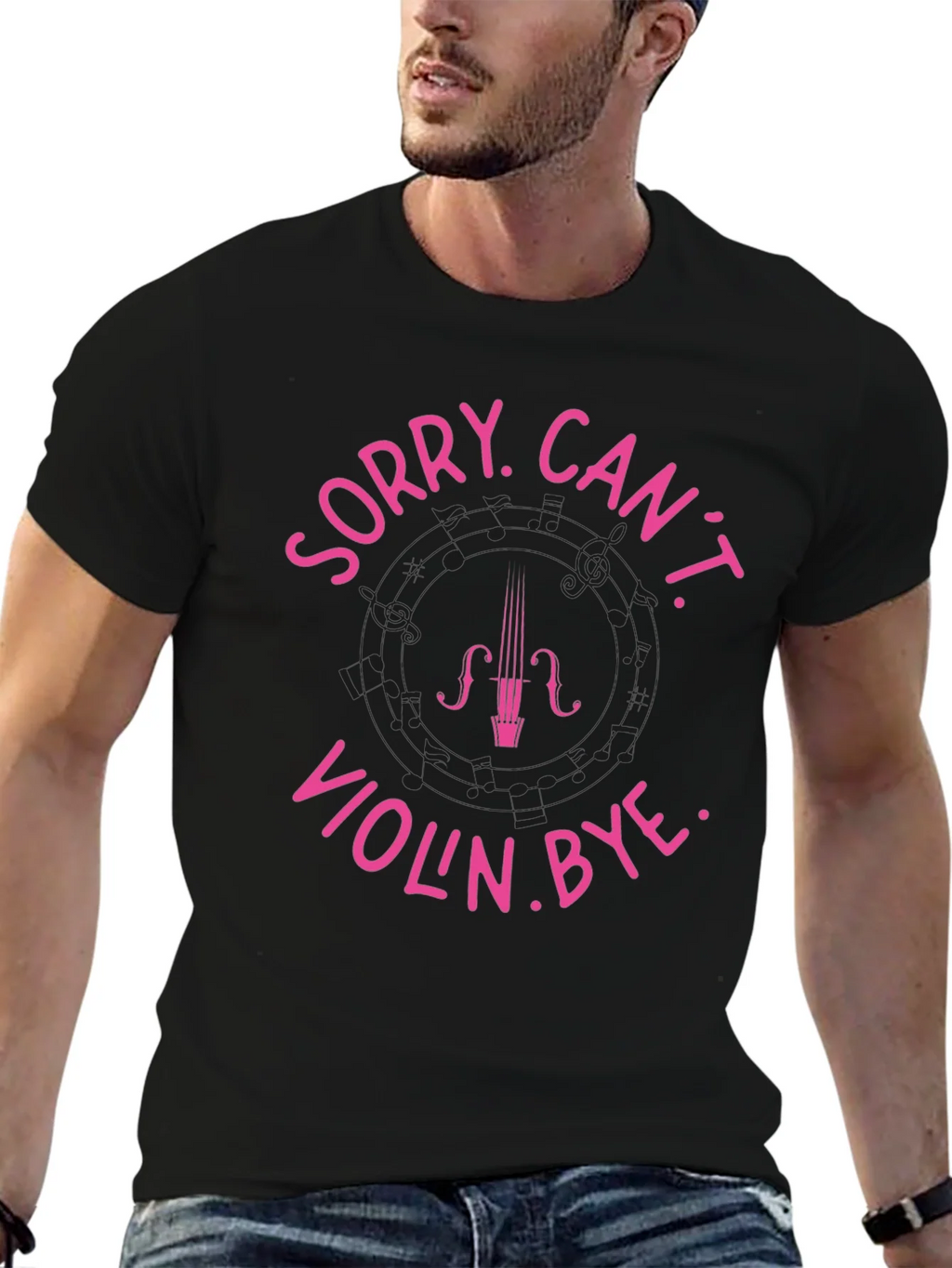Sorry Cant Violin. Bye Black T-Shirt product image 6