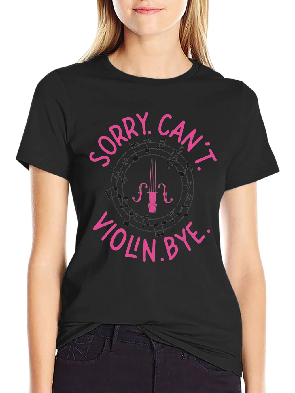 Sorry Cant Violin. Bye Black T-Shirt product image 2
