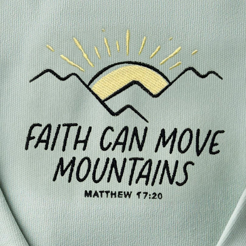 Faith Can Move Mountains Embroidered Crewneck Sweatshirt product image 2