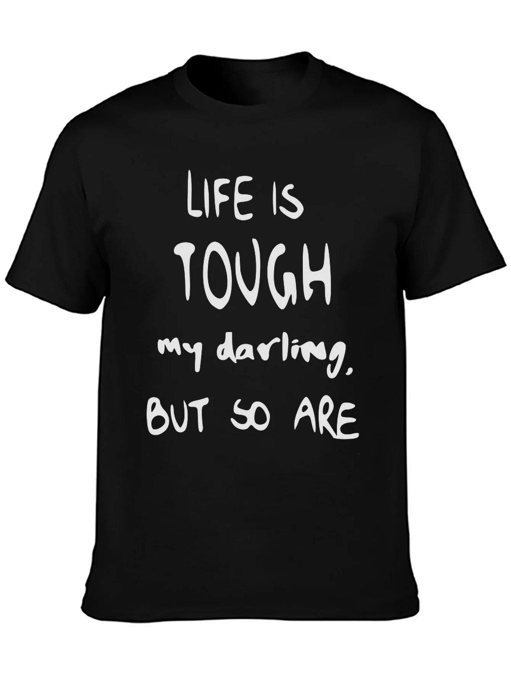 Life is Tough Graphic Tee - Black Cotton Shirt product image 3
