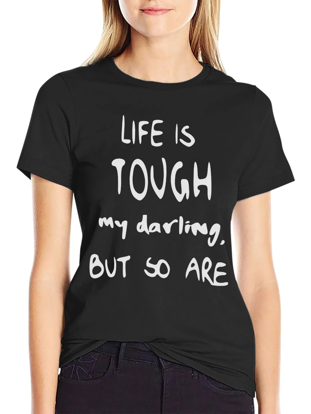 Life is Tough Graphic Tee - Black Cotton Shirt product image 2