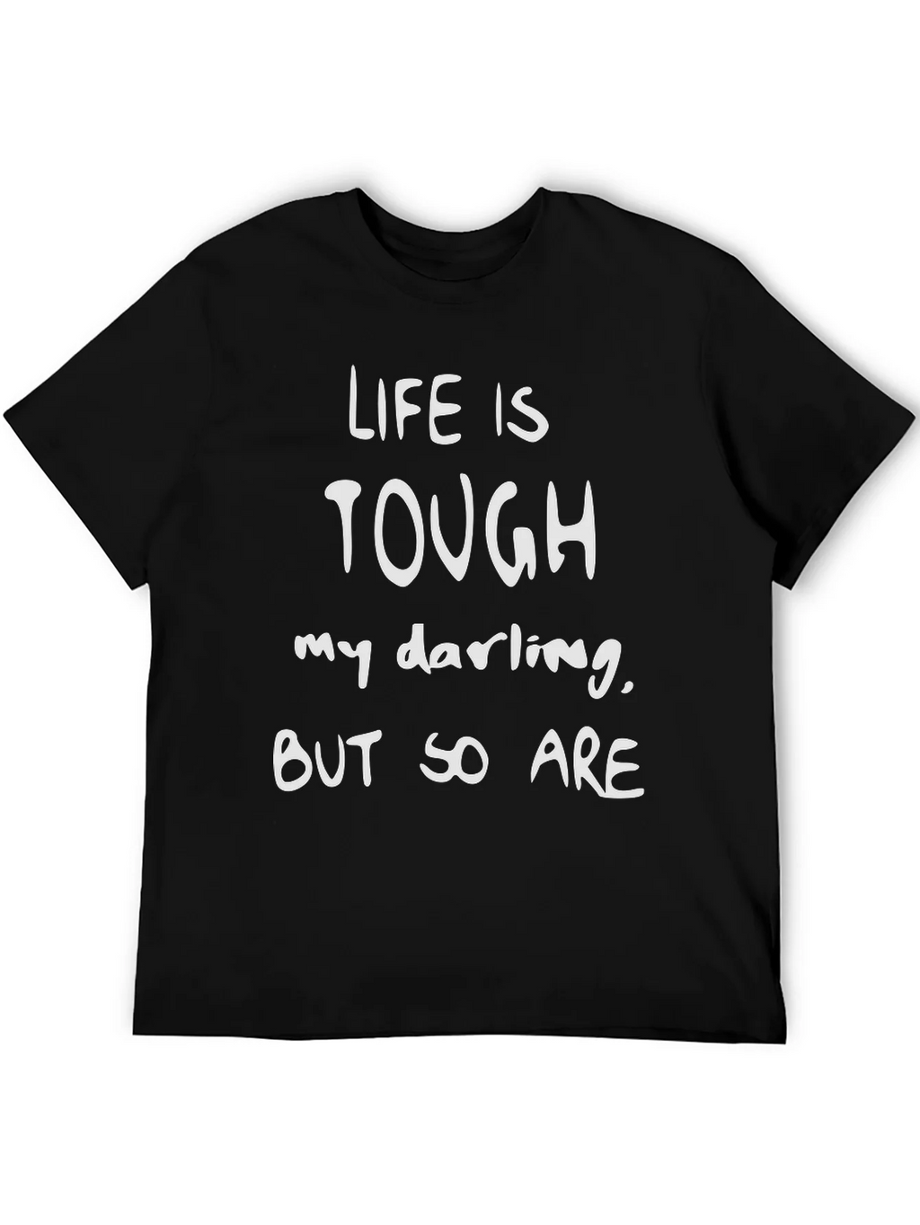 Life is Tough Graphic Tee - Black Cotton Shirt product image 5