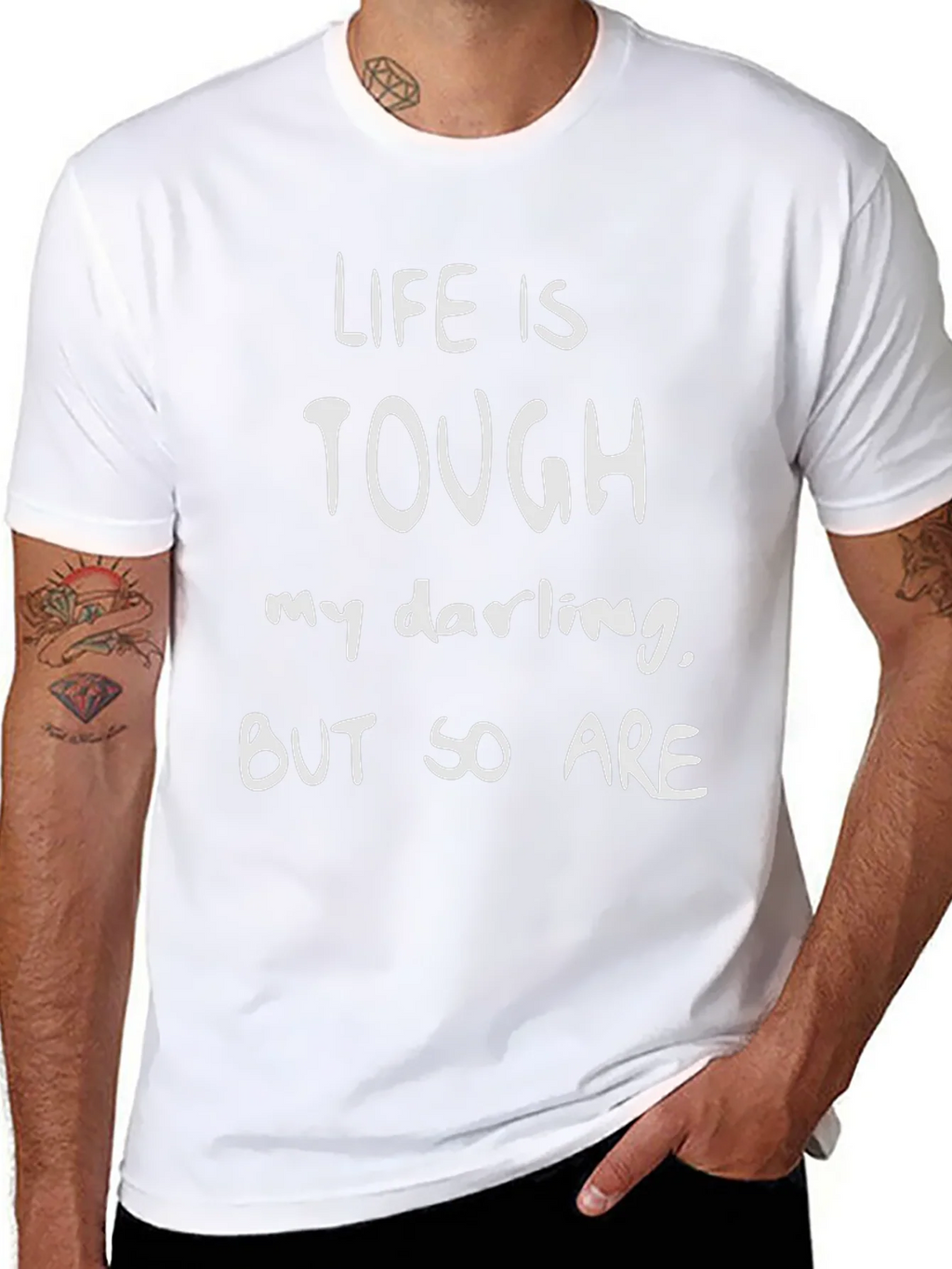 Life is Tough Graphic Tee - Black Cotton Shirt product image 7