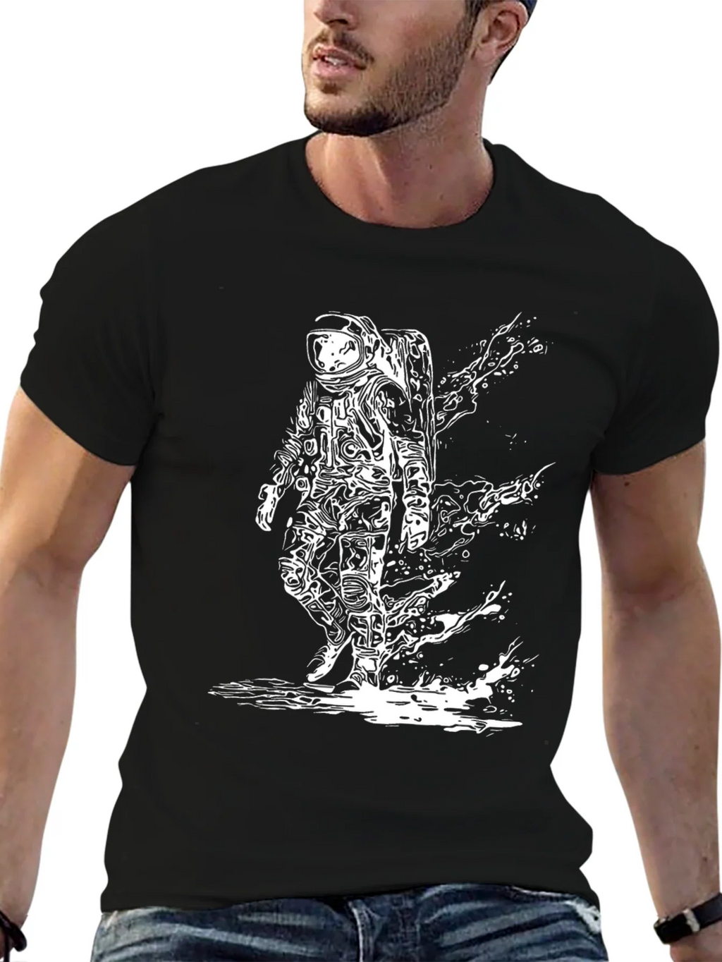 Astronaut Splash Graphic T-Shirt - Black product image 2