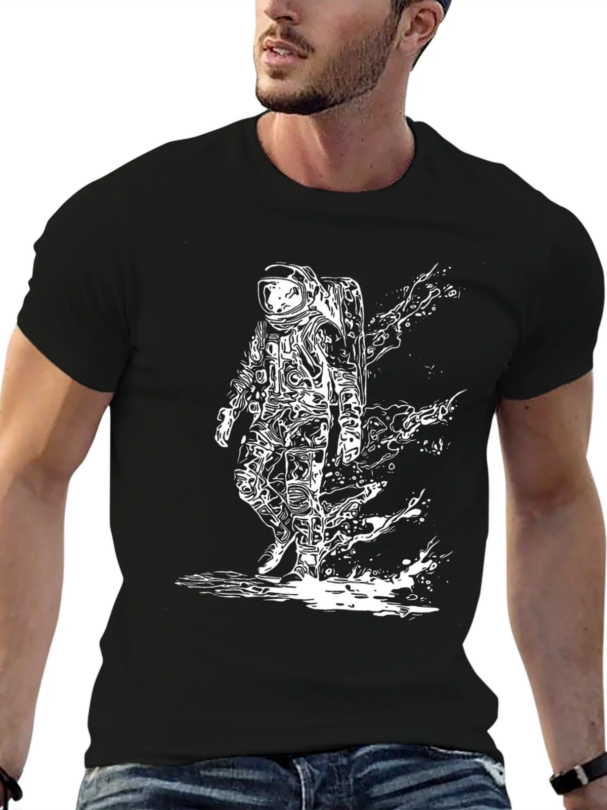 Astronaut Splash Graphic T-Shirt - Black product image 2