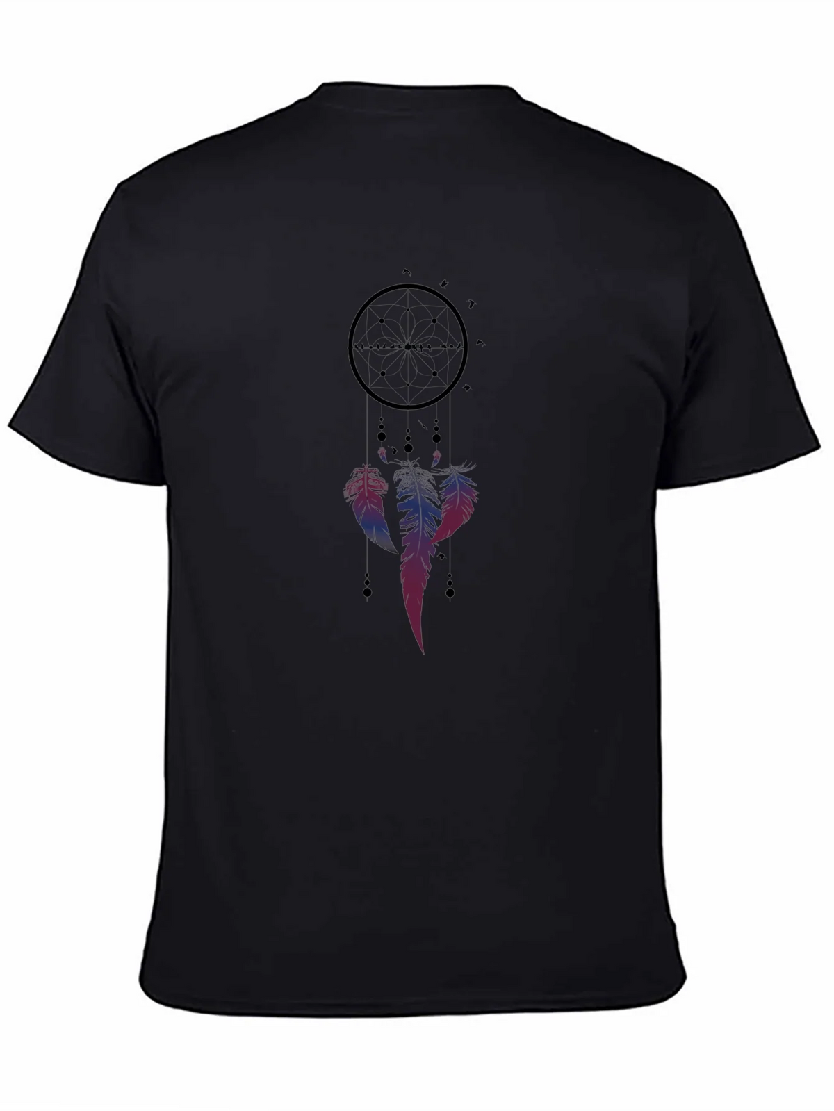 Dreamcatcher Graphic Tee - Black Cotton Blend Casual Shirt product image 4