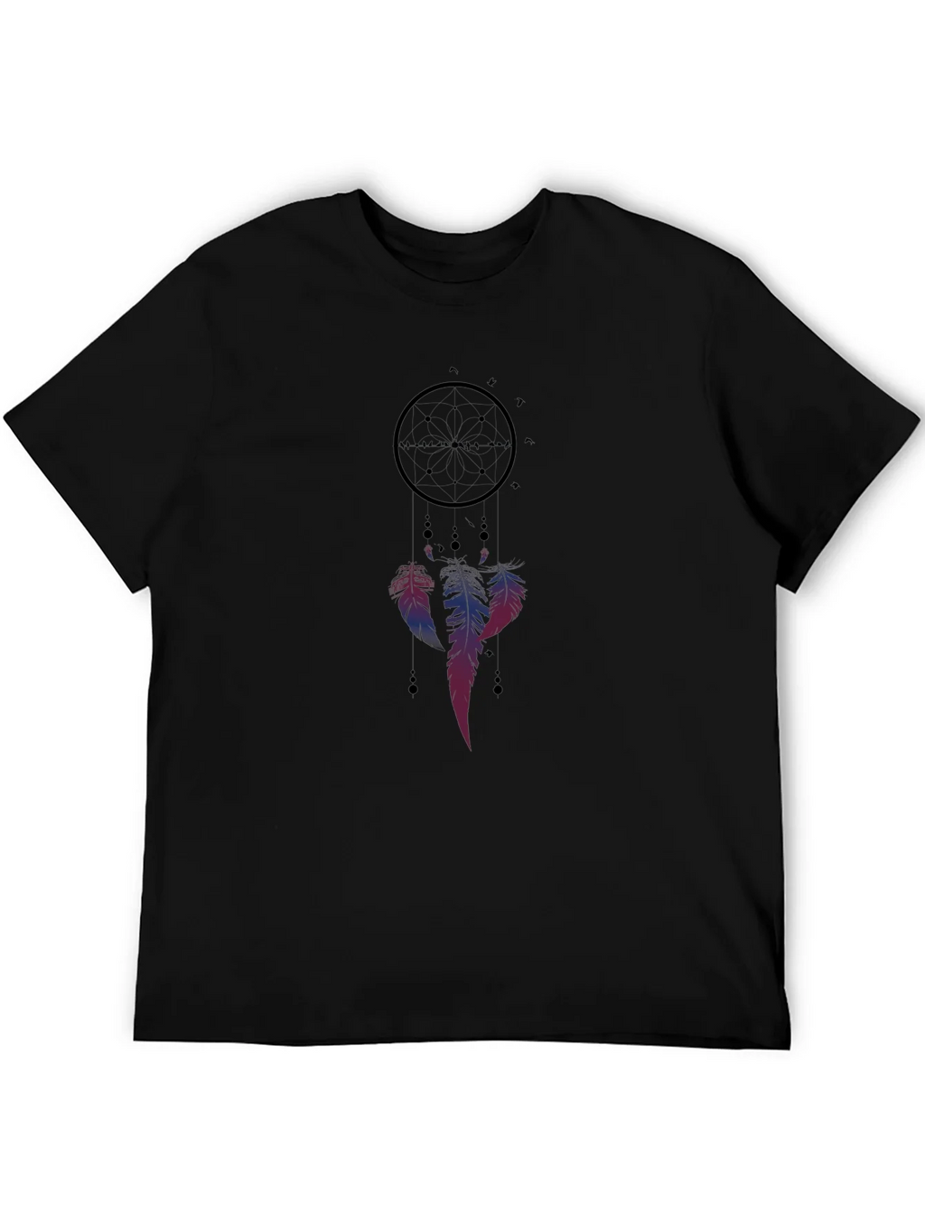 Dreamcatcher Graphic Tee - Black Cotton Blend Casual Shirt product image 5