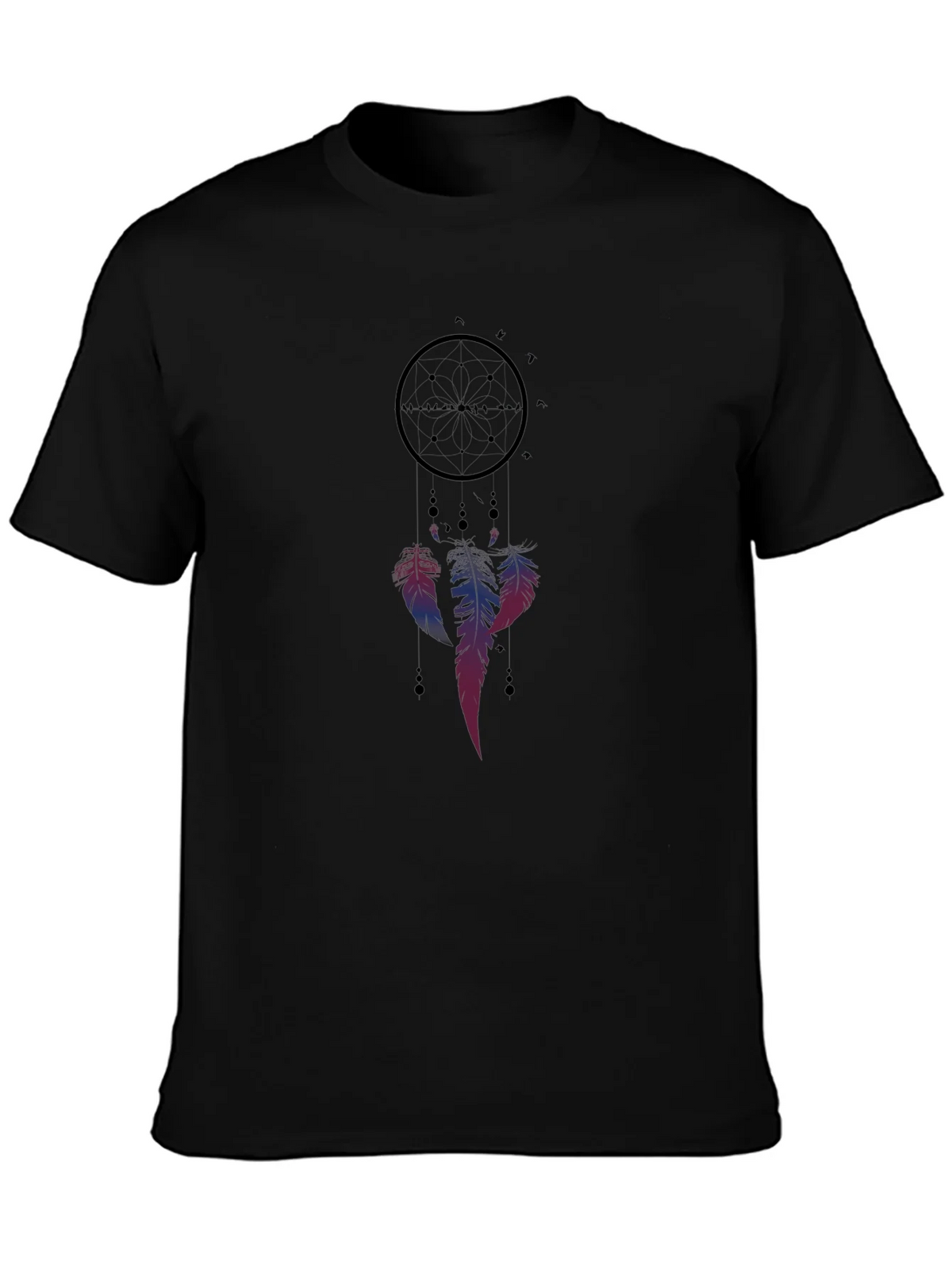 Dreamcatcher Graphic Tee - Black Cotton Blend Casual Shirt product image 3