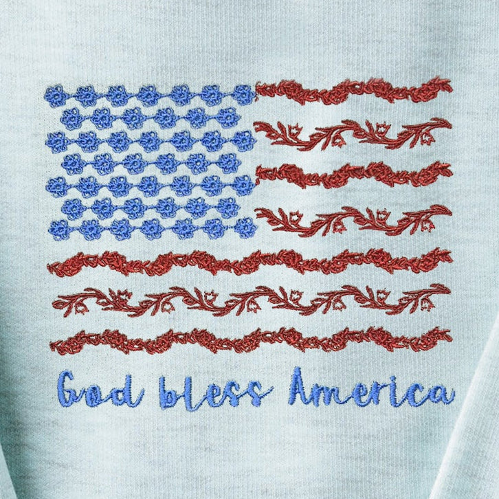 God Bless America Embroidered Crewneck Sweatshirt - 20 product image 3