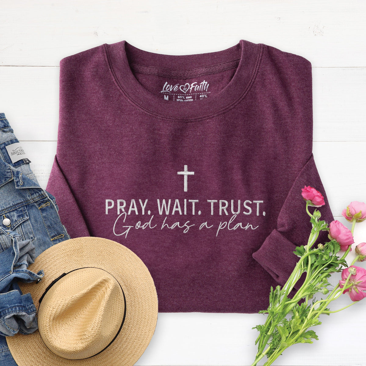 Embroidered God Has a Plan Sweatshirt product image 2