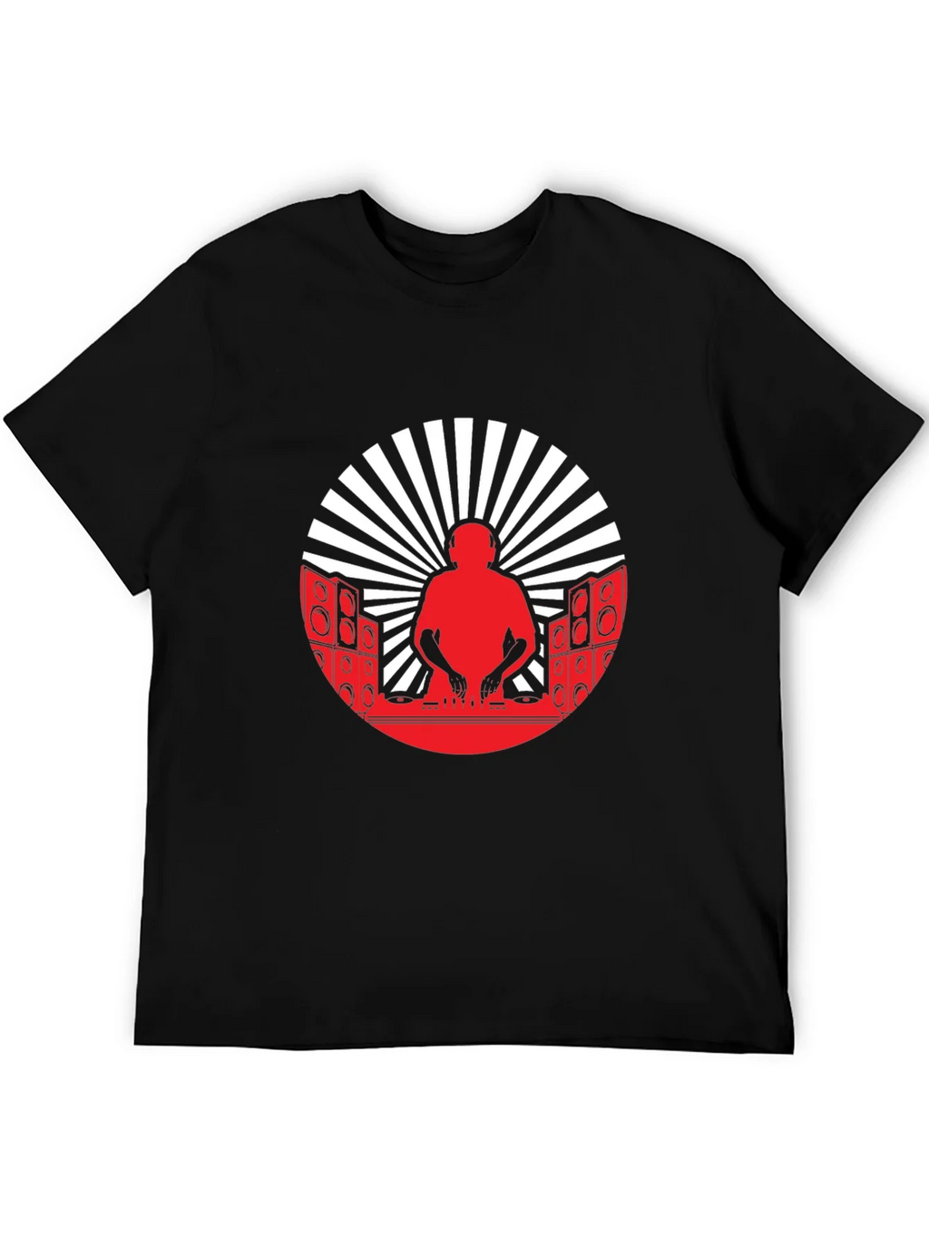 DJ Silhouette Graphic Tee - Black Cotton Blend T-Shirt product image 2