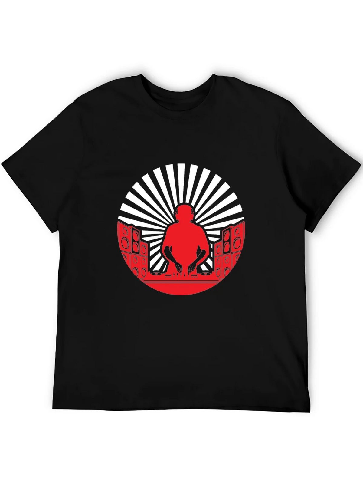 DJ Silhouette Graphic Tee - Black Cotton Blend T-Shirt product image 2