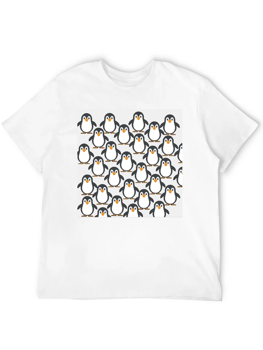 Penguin Pattern Black T-Shirt - Cute Animal Graphic Tee product image 5