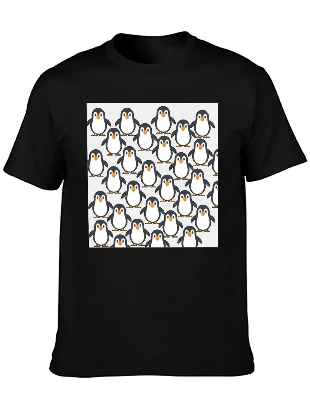 Penguin Pattern Black T-Shirt - Cute Animal Graphic Tee product image 3