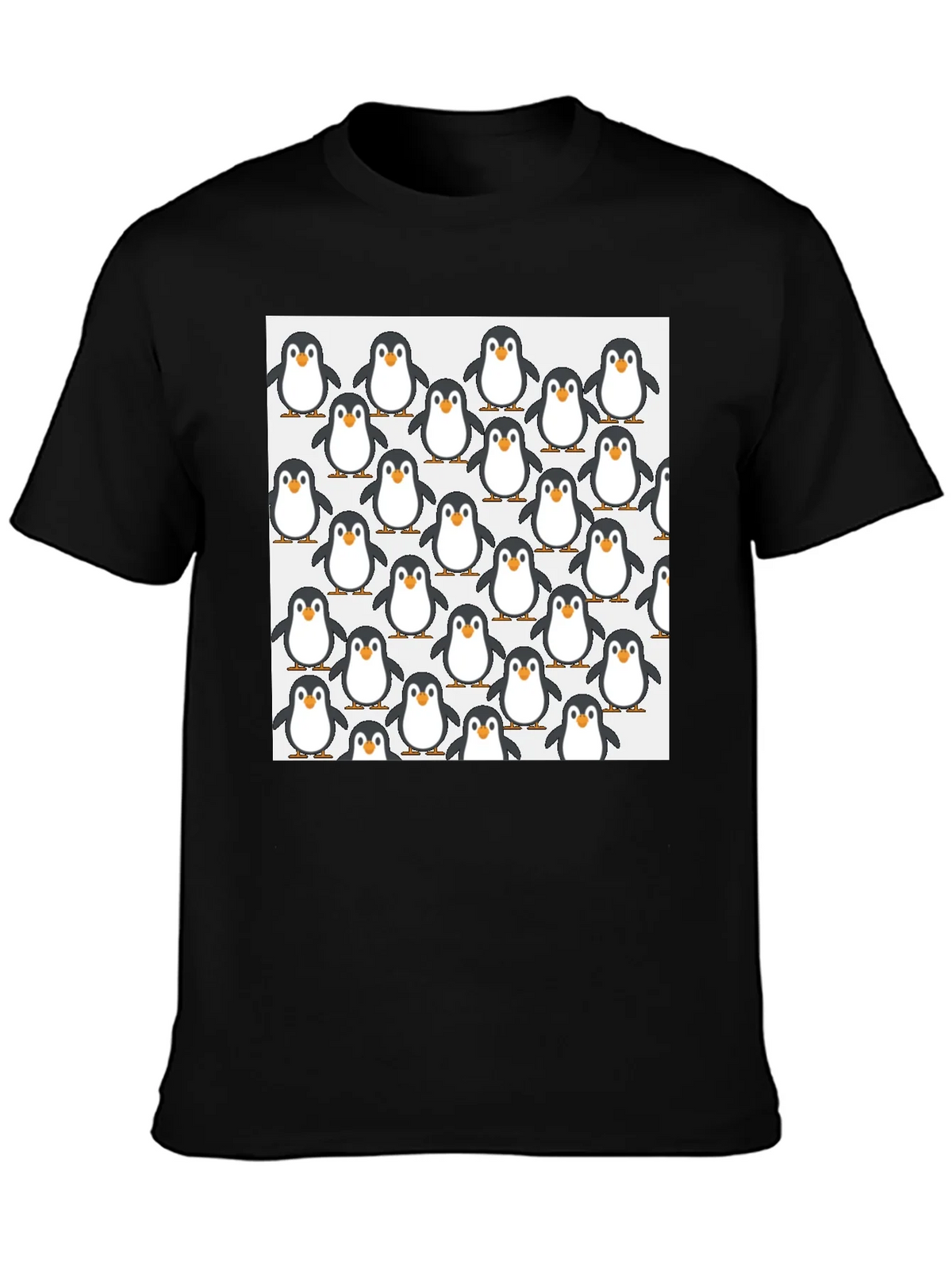 Penguin Pattern Black T-Shirt - Cute Animal Graphic Tee product image 3