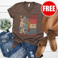 Walk In His Freedom V-Neck - Heather Brown - 0
