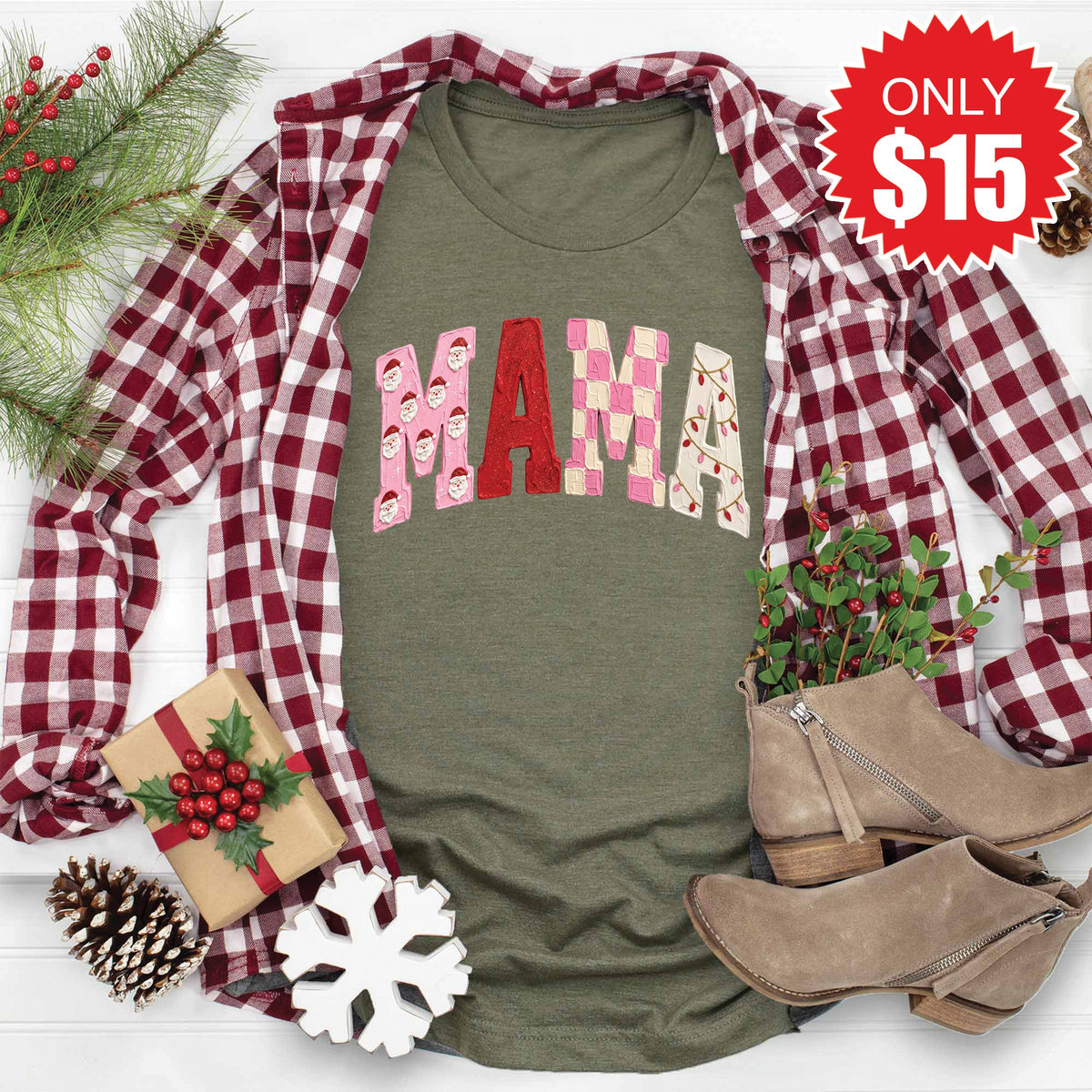 Mama Tee - Heather Olive - 15 product image 1