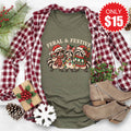Feral and Festive Tee - Heather Olive - 15 product image 1