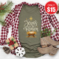 Jesus Is The Reason Tee - Heather Olive - 15 product image 1