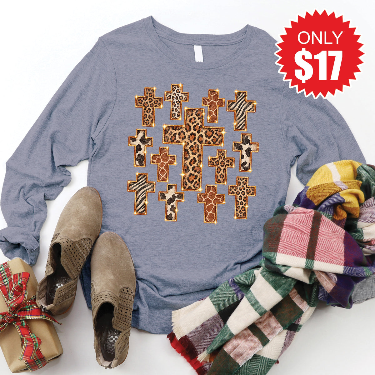 Holiday Cross Long Sleeve - Heather Storm - 17 product image 1