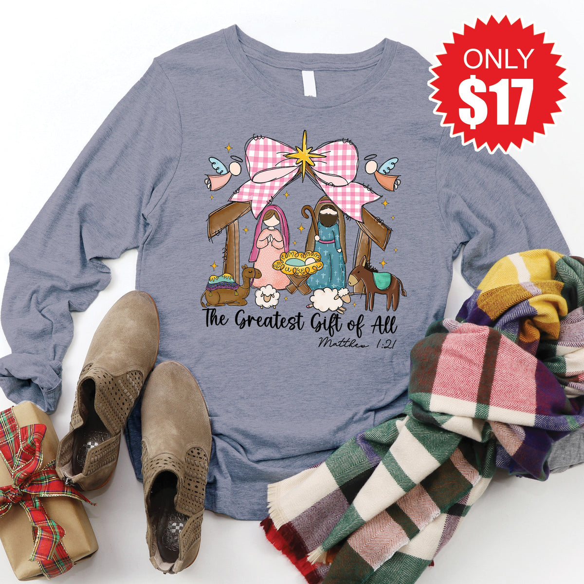 The Greatest Gift Long Sleeve - Heather Storm - 17 product image 1
