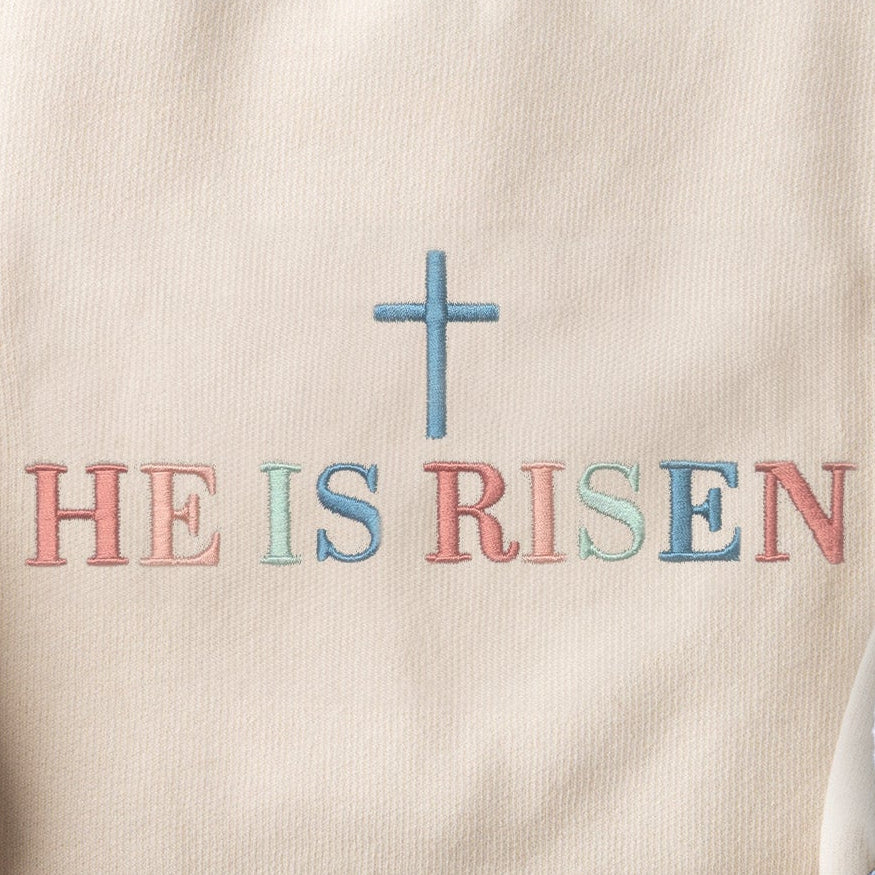 Embroidered He is Risen Sweatshirt product image 3