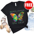 Broken Crayons V-Neck - Heather Black - 0