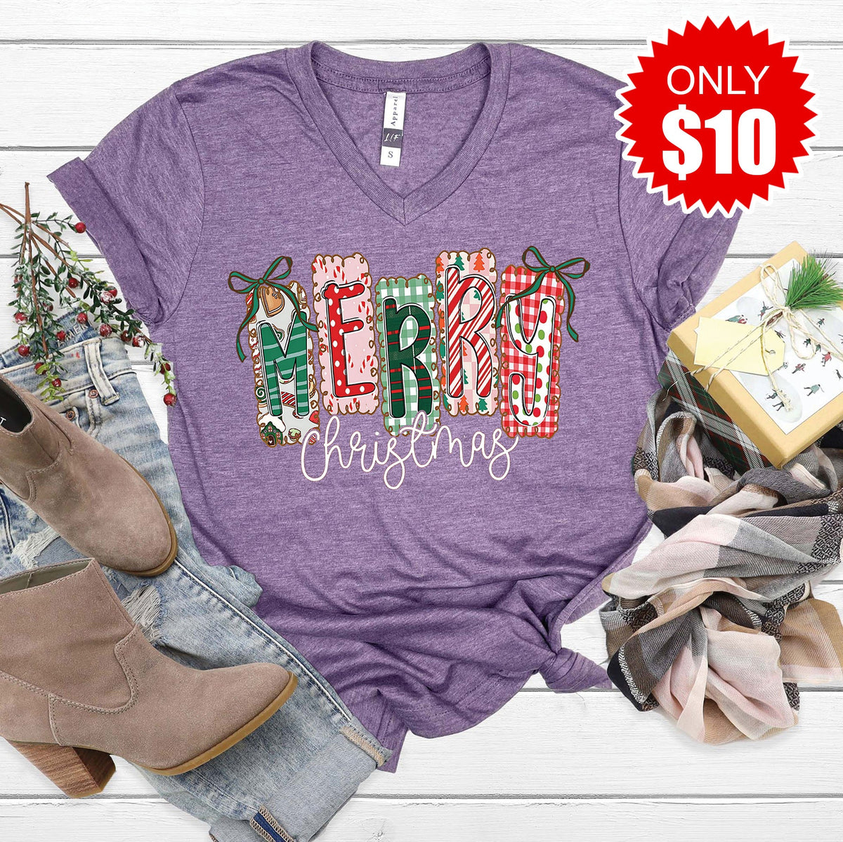 Merry Christmas V-Neck - 10