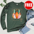 Patchwork Pumpkin Long Sleeve - Heather Forest - 0